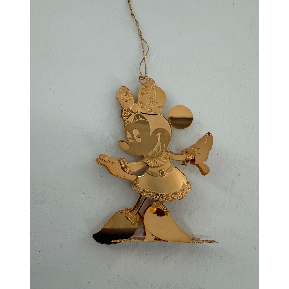 Danbury Mint Disney Christmas Ornament Gold Filagree Minnie Mouse